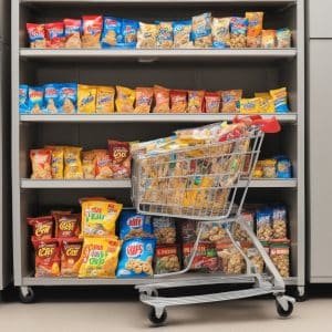 carrito del super lleno de galletas