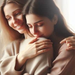 dos mujeres abrazandose