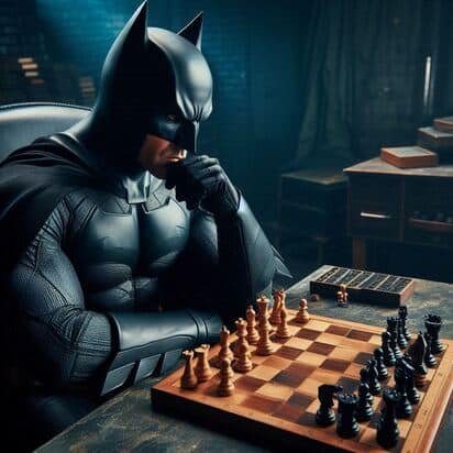 Batman jugando ajedrez