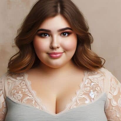 Mujer hermosa con sobrepeso
