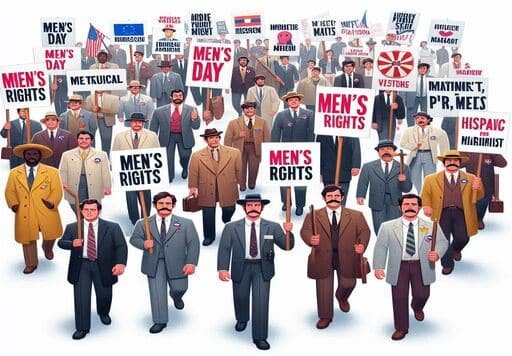Hombres luchando por sus derechos