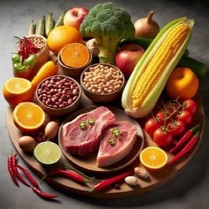 alimentos mexicanos como una mazorca un arbolito de brócoli