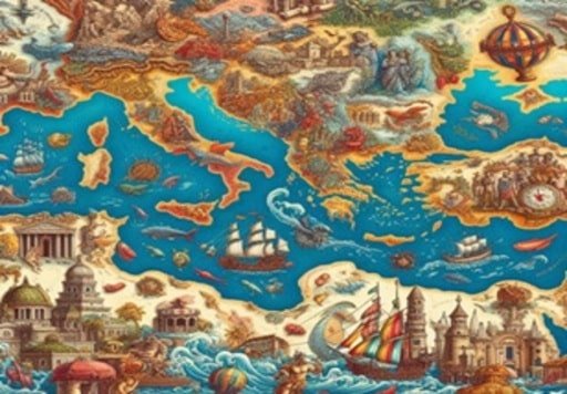 Imagen de un mapa del mar medirerraneo