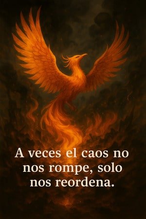 Ave fénix resurgiendo del fuego
